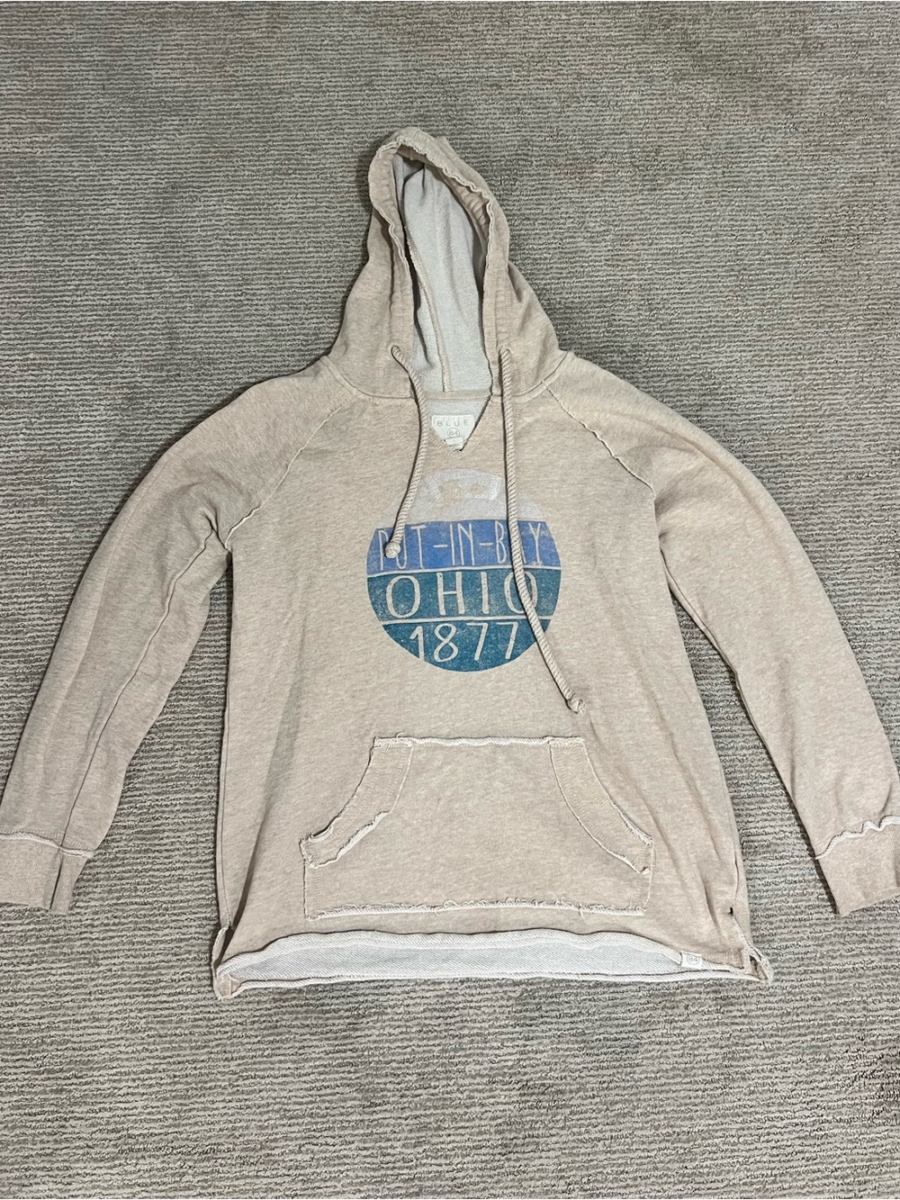 Blue 84 Beige Hooded Sweatshirt with Ohio Graphic